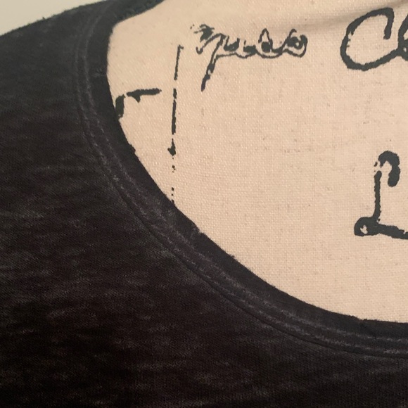 Free People We The Free Charcoal Black Short Sleeve Burnout Tee - Picture 4 of 16